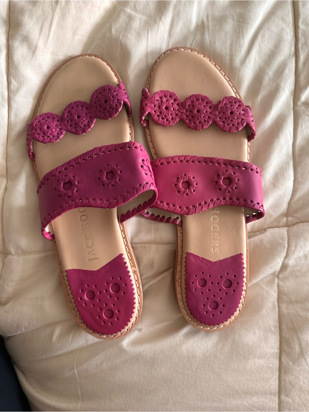 Jack Rogers Leather Slide Sandals SZ9 NWOB